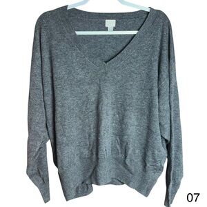 a new day womens xxl gray vneck long sleeve winter casual warm sweater